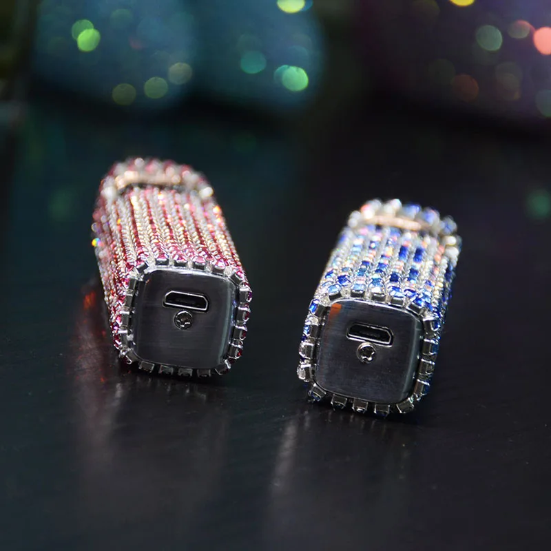 Portable Induction Lighter with Touch Screen, Rechargeable, Fashionable Rhinestone, Smoking Accessories, Ladies Gifts