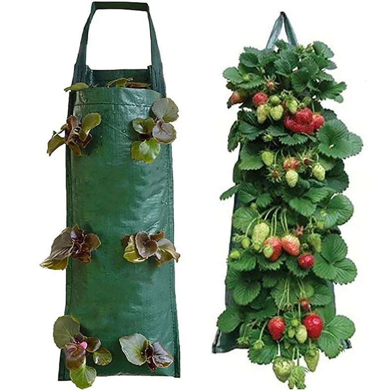 Multi-Function Hanging Strawberry Grow Bag Upside Down Planter Tomato Potato Vegetable Flower Plant Grow Bags  Garden Decoration 2