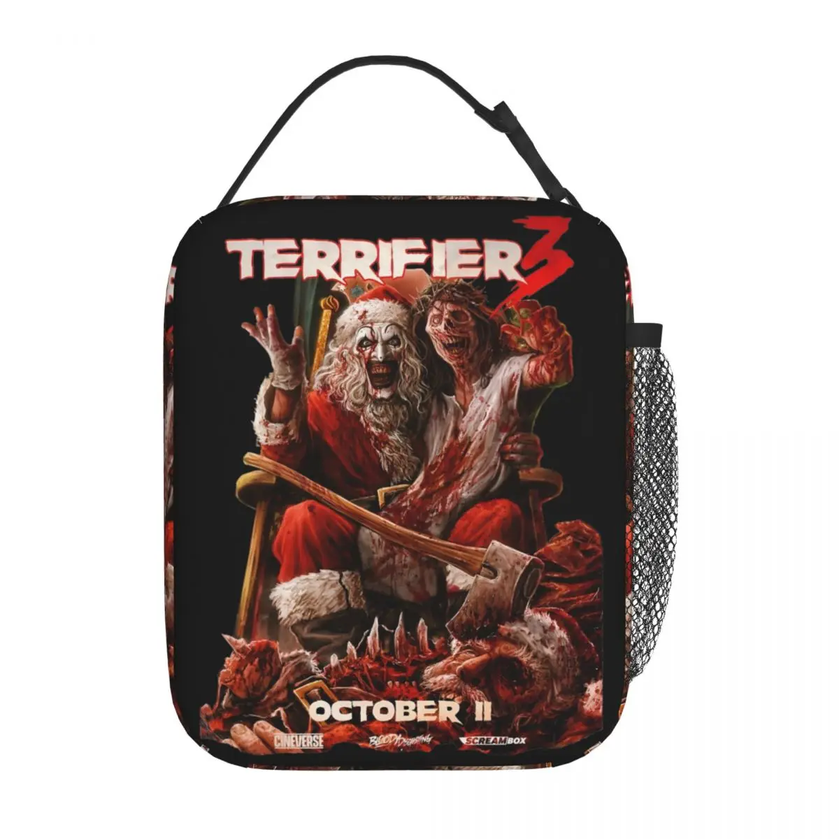 Terrifier 3 Insulated Lunch Bags Portable Horror Movie Clown Reusable Cooler Bag Tote Lunch Box Office Picnic Men Women