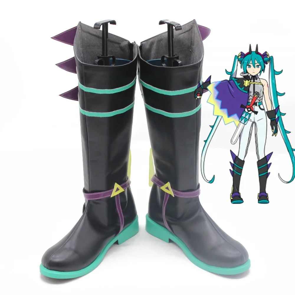 Anime Hatsune Miku Cosplay Blue High Top Combat Boots Cute Limited Edition Shoes Props For Halloween Masquerade Stage Performanc