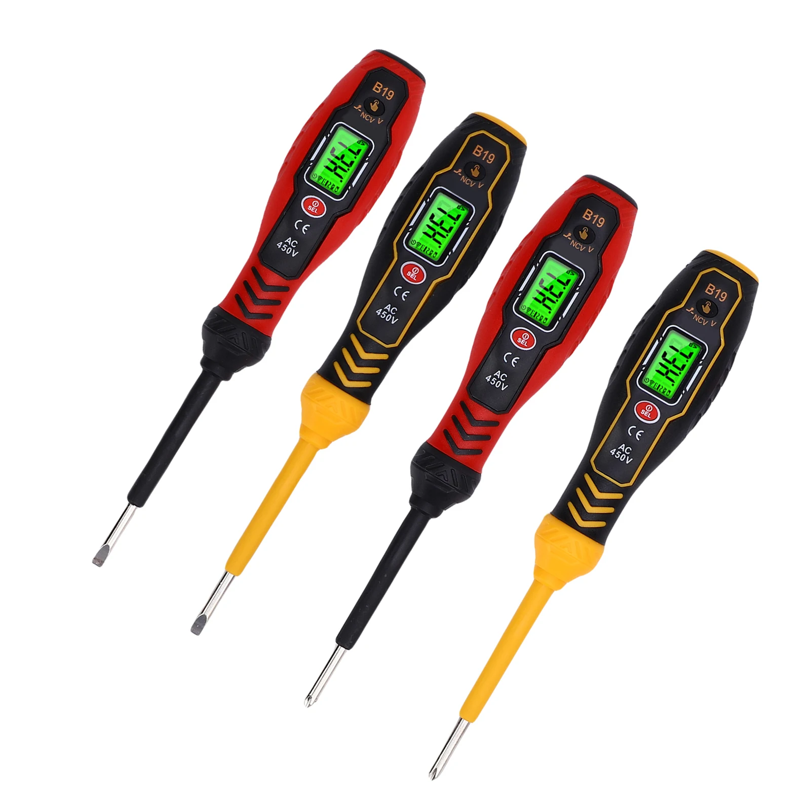 Digital AC Voltage Tester Pen with Screwdriver Bit, NCV Voltage Detector with LCD Backlight, Sound/Light Alarm, Live/Neutral