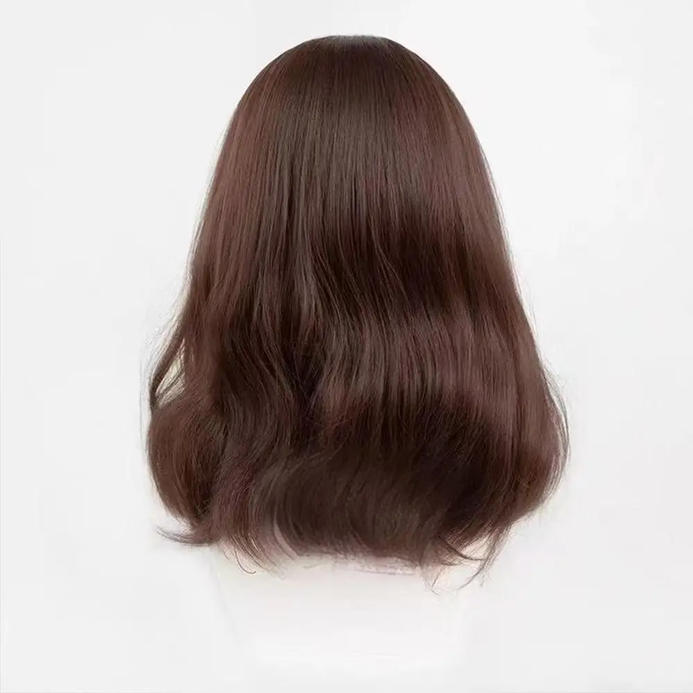 Anime Cosplay Wigs Game Identity V Barmaid Demi Bourbon Cosplay Wig 50CM Brown Heat Resistant Synthetic Hair with Rose net liner