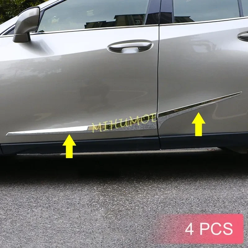 

Chrome Door Body Side Skirts Molding Cover Trims For 2019-2024 Lexus UX200 UX250h UX300