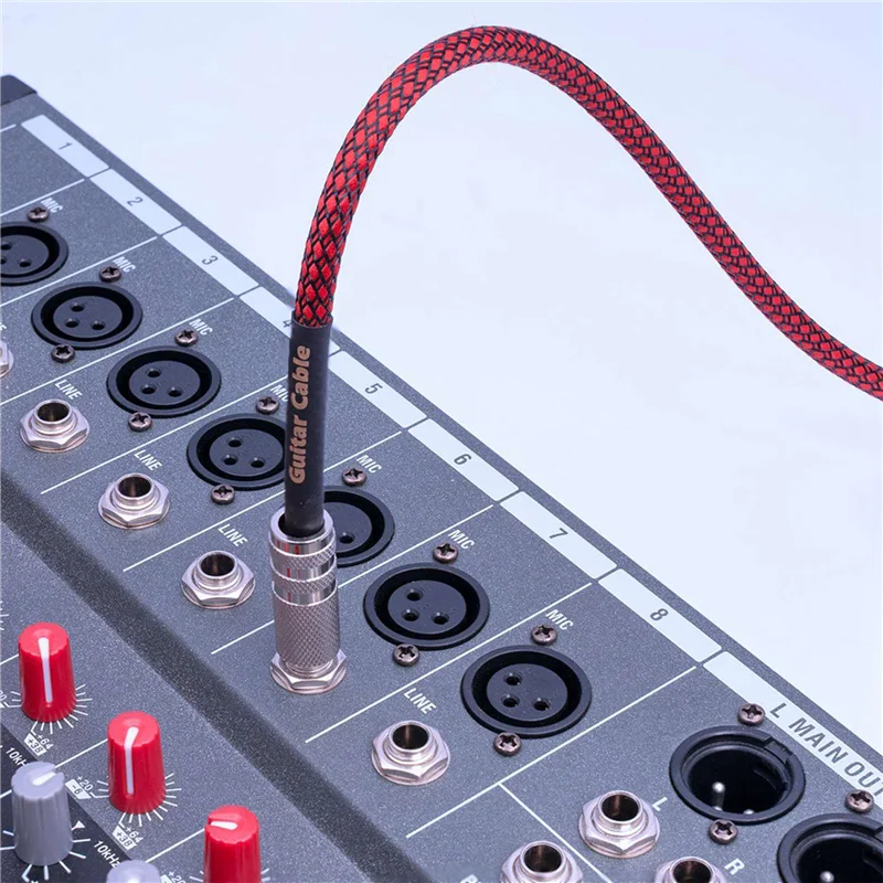 A32T-2Pcs 6.35Mm Male To Male Straight 1/4Inch Stereo Cable Guitar Instrument Cable For Electric Guitar,Amplifier 1 Meter