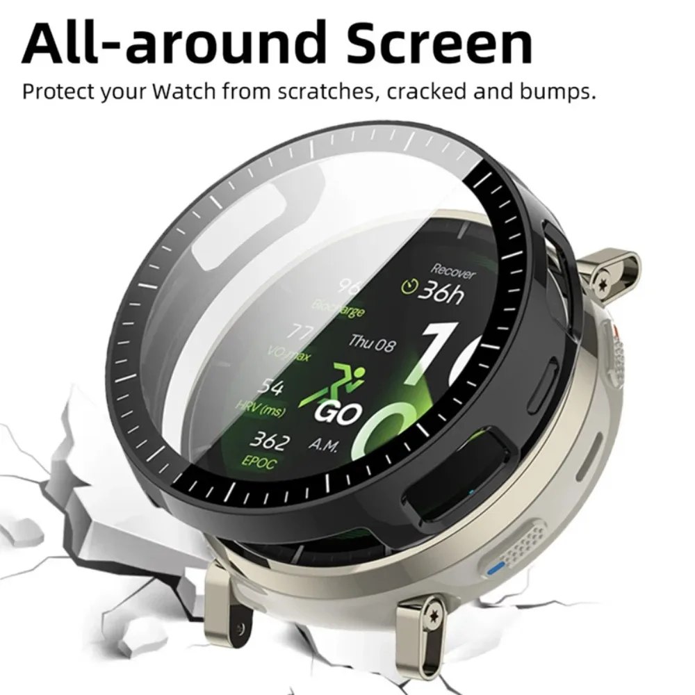 PC Case+HD Definition Glass For Amazfit Active 3 Anti-falling Protective Integral Shell Amazfit Active Max/3 Screen Glass Cover