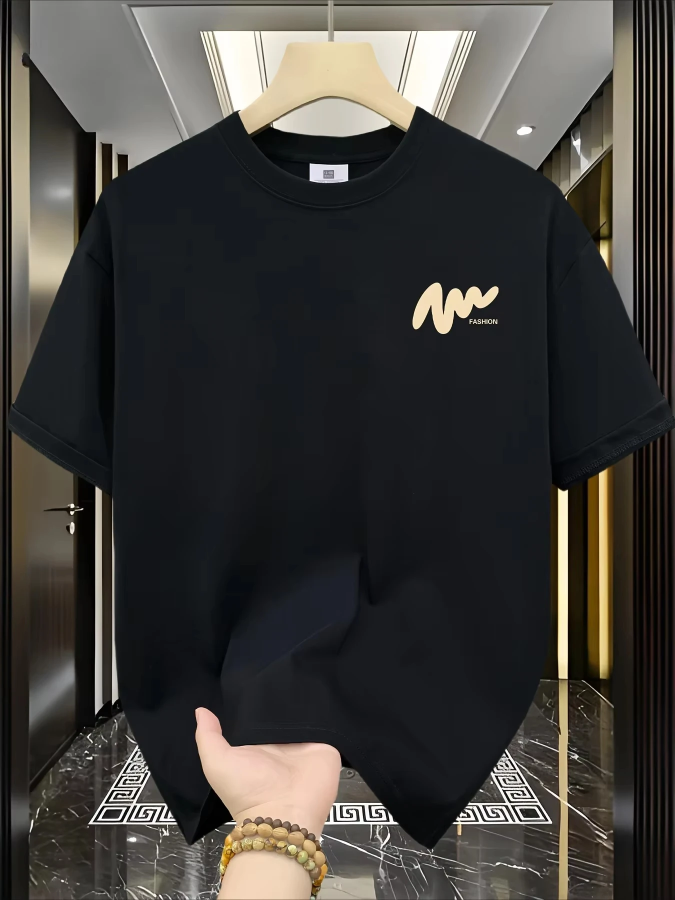2026 Heißer Verkauf Herren Sommer Lässiges, lockeres, modisches, schlichtes T-Shirt mit Buchstabenmuster, bedruckt, bequem, Rundhals, Kurzarm – Detail 8