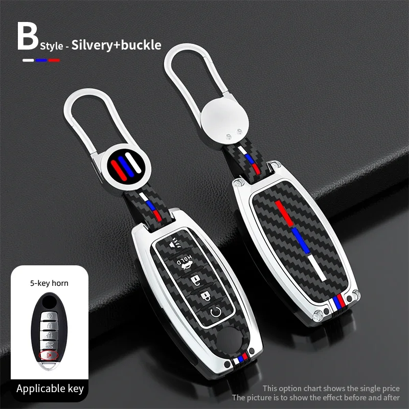Zinc Alloy Car Key Case Fob Holder Shell Cover for Nissan Rogue X-Trail T31 T32 for Infiniti Q30 Q50 Q60 Q70 QX50 QX60 QX70 QX80 view 6