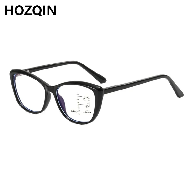 

New Women TR90 Cat Eyes Progressive Multifocals Reading Glasses Female Look Near Far Presbyopic Eyeglasses Hyperopia Spectacles