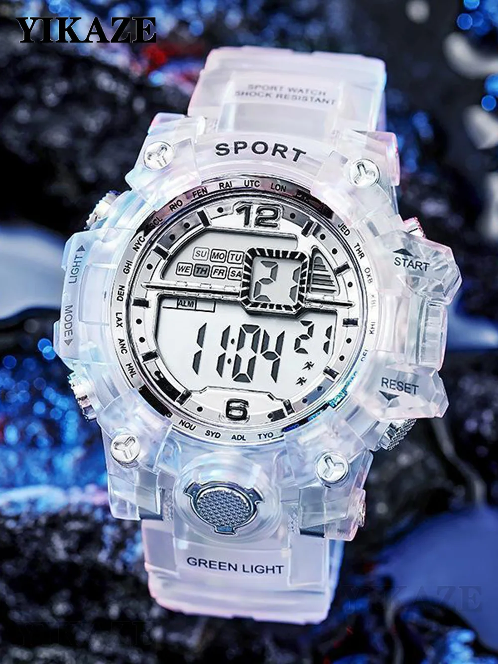 YIKAZE mode montre numérique pour femmes hommes de luxe femmes montre de sport conception transparente étudiant enfant montre-bracelet électronique