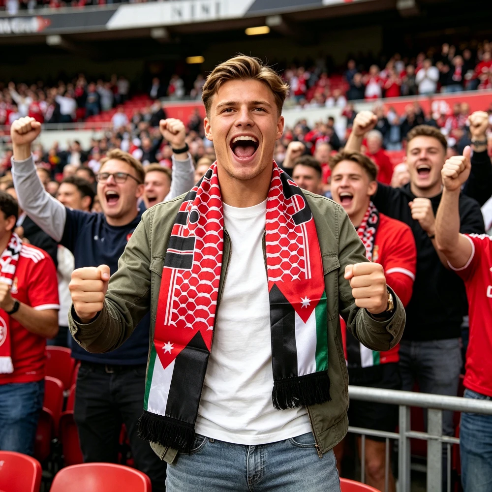 

Sports Sports Supporter Gift (Jordan) - Durable Polyester Scarf for Sports Soccer/ Football/ Basketball Decor, Washable Woven