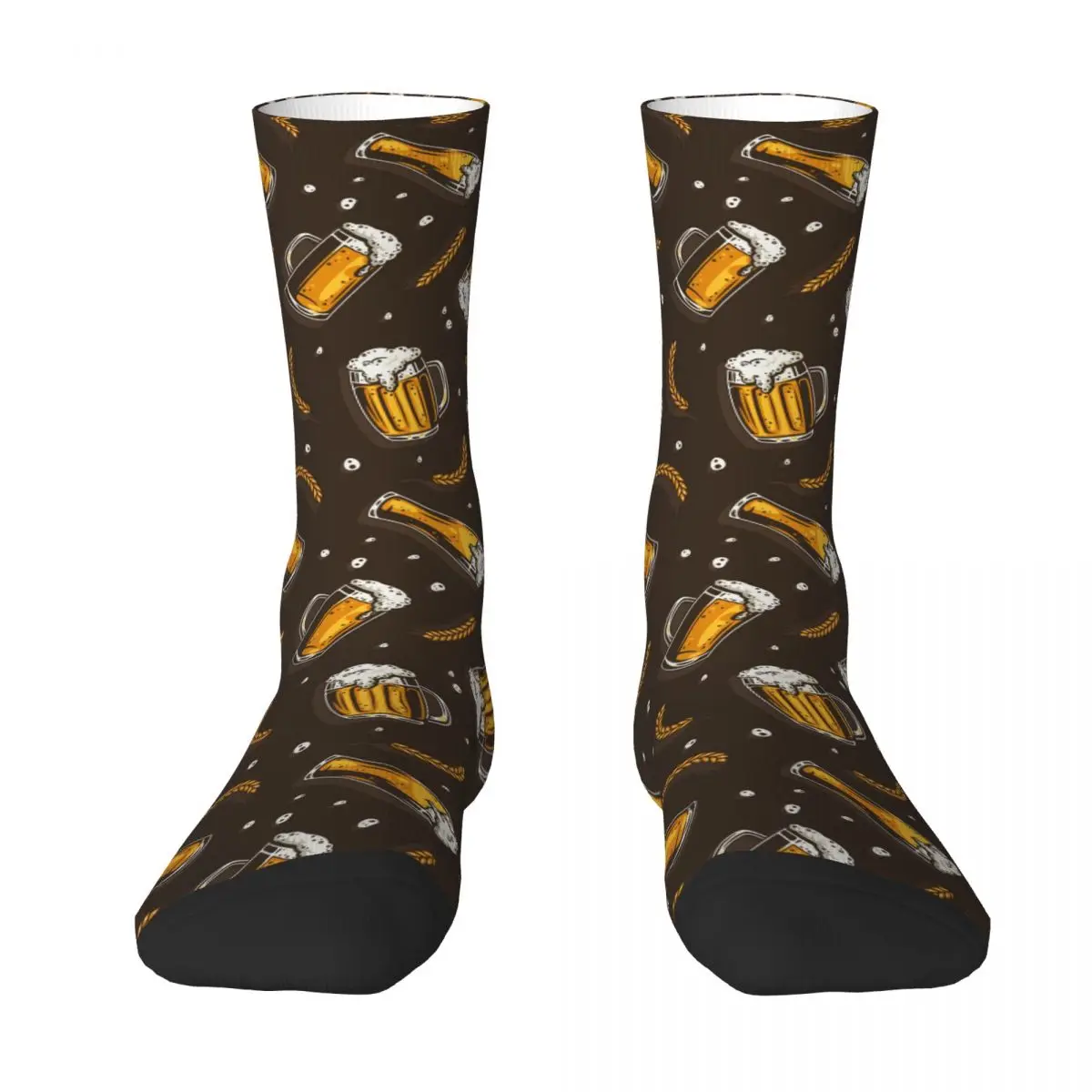 Lustige Herren socken Bierkrug Gerste Retro Harajuku Bier Hip Hop Neuheit Muster Crew verrückte Socke Geschenk gedruckt