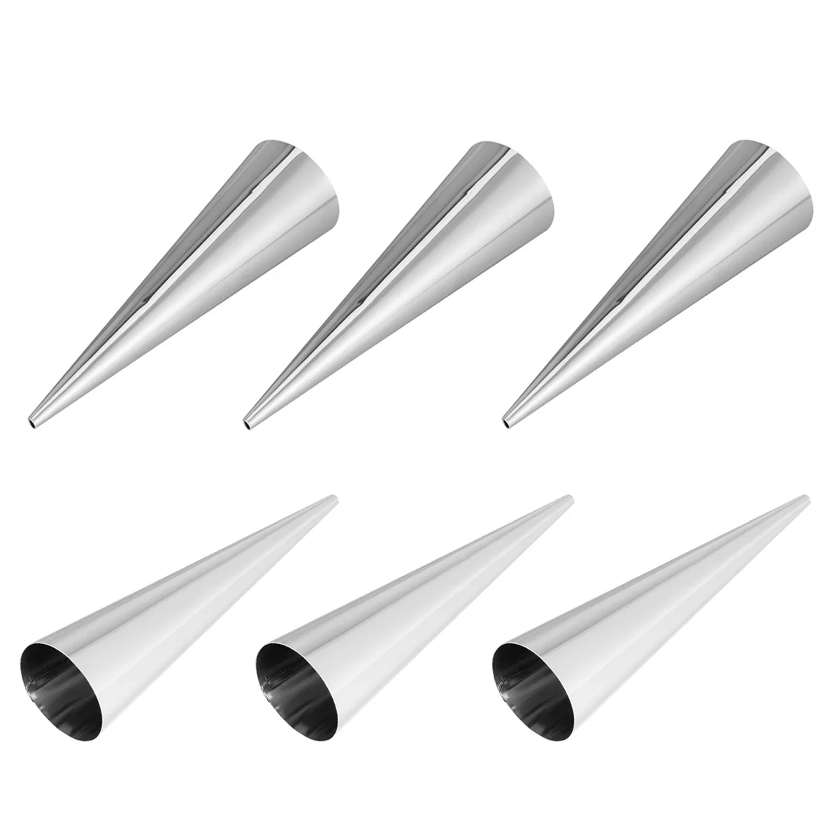 

6Pcs Stainless Steel Horn Molds 14cm Size Easy Pull Pastry Roll Molds for Home Baking Horn Mold Stainless Steel Mould
