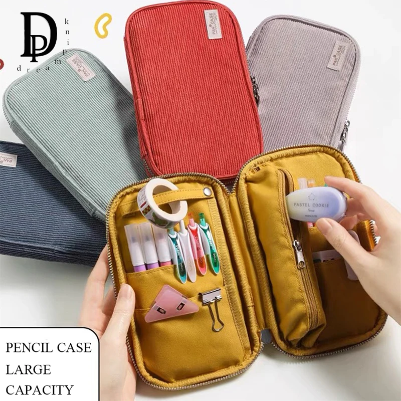 

Cordenery Zipper Pencil Case Large Capacity Student Pen Bag Business Office Multifunction Stationery Storage Bags Creative Gift