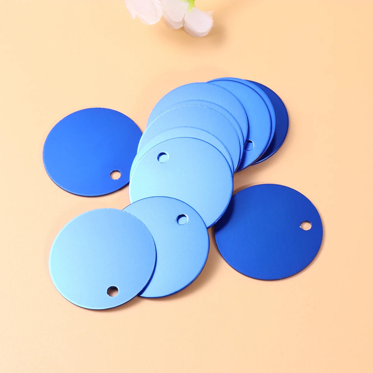 

25 Pcs Colorful Aluminum Alloy Hanging Tags Pet ID Blank Dog Keychain Pendent Accessories Durable Anti Rust Round Shape Bright
