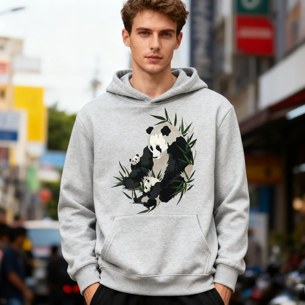 خمر 90s الباندا البلوز الحيوان الفن طباعة هوديس الباندا عاشق هدية الملابس الرجال النساء الحياة اليومية غير رسمية الخريف الشتاء الملابس