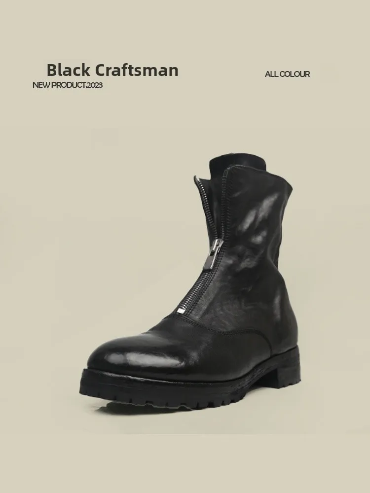 

Мужские ретро-ботинки Guidi JXM 210WV, осенне-зимние, кожаные, короткие, в ретро-стиле, на молнии, с дышащей внутренней подкладкой