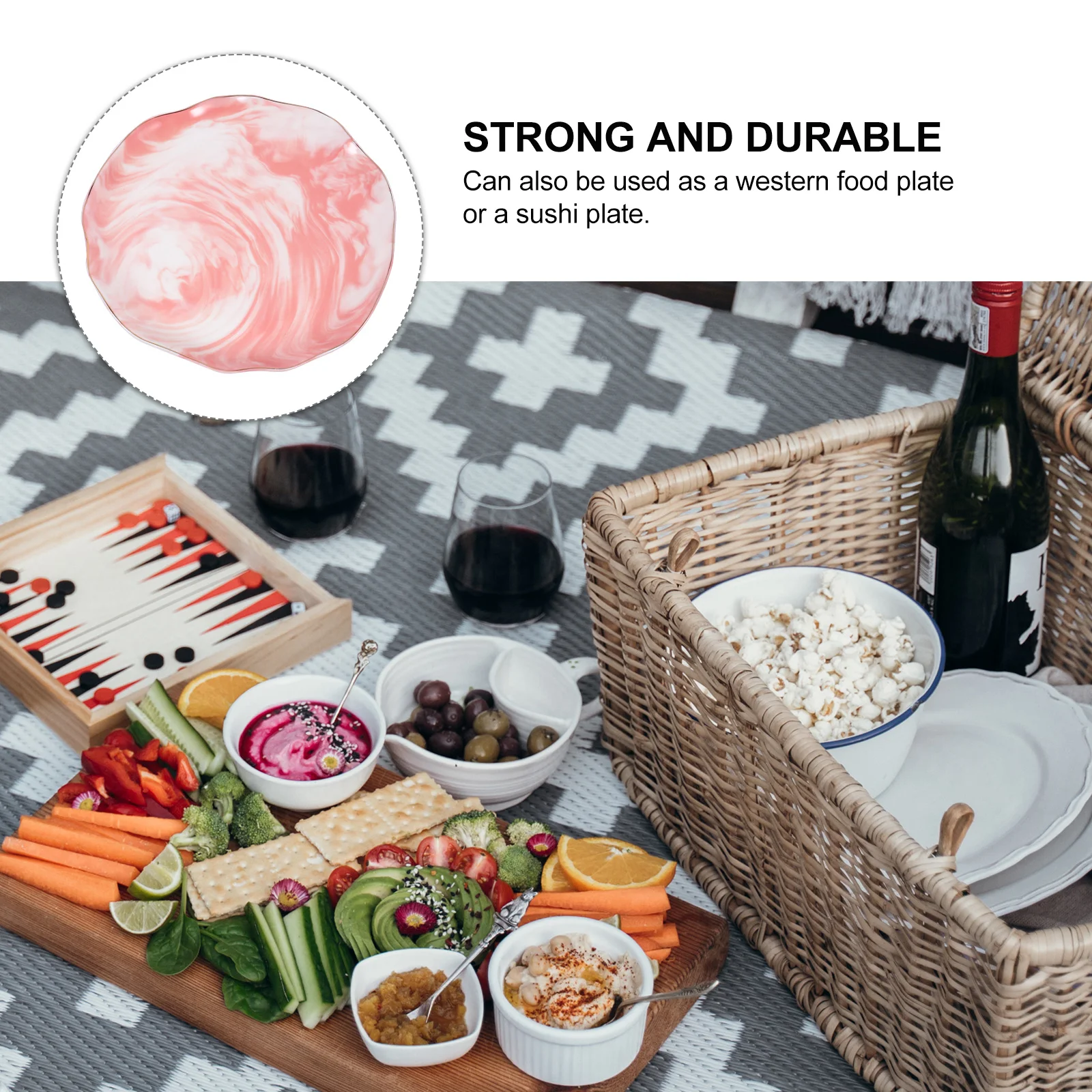 

1Pcs Marble Grain Storage Plate Ceramic Jewelry Display Tray Elegant Nordic Style Gold Drawing Outline Dinner Plate