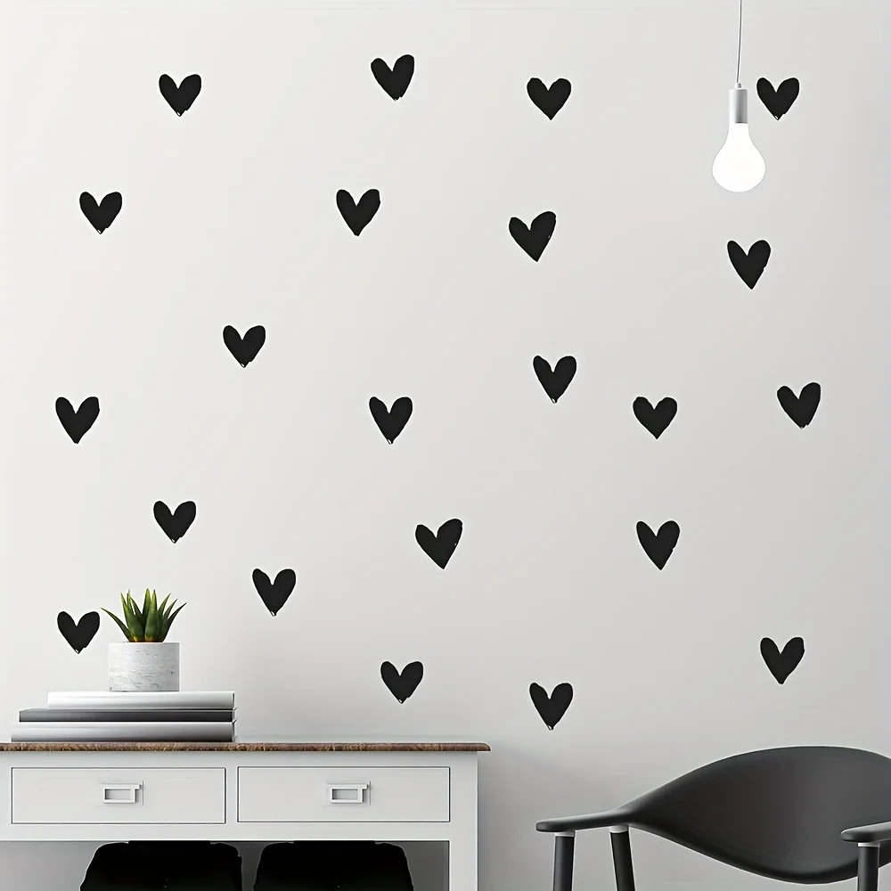6sheets /1Set, Heart Wall Stickers, Removable Waterproof PVC Decals for Wall Decoration 15*19cm  For Valentine's Day, Home Decor