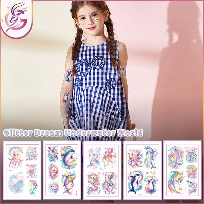 Блестящие-подводные-татуировки-наклейки-для-детей-дизайн-океанских-животных-водонепроницаемая-ванна-бассейн-безопасный-легко-снимается-съемный-боди-арт