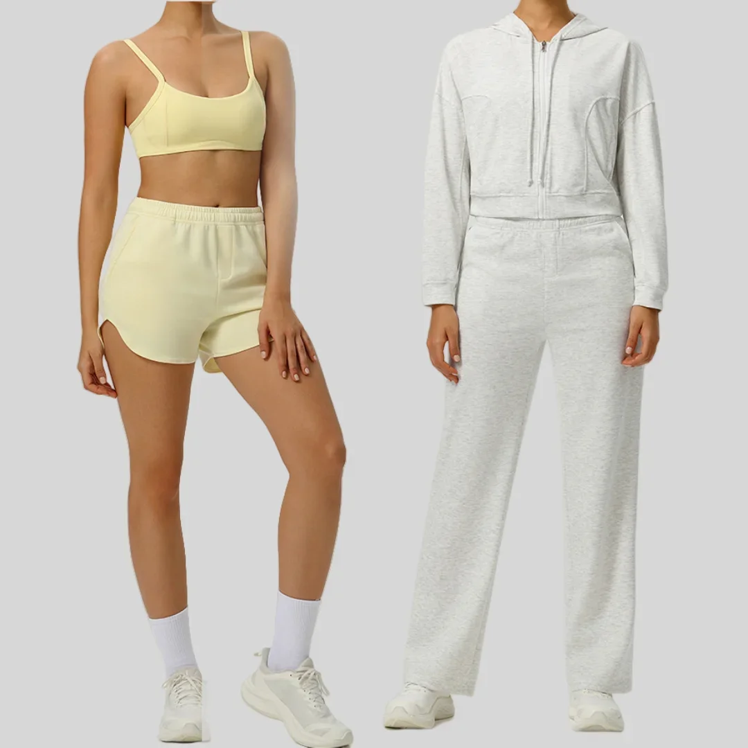Yoga Suit Sports Fitness Leisure Loose Fitting Women's Yoga Pants Loose Fitting Pants Zipper Jacket Workout Clothing Gym Suit