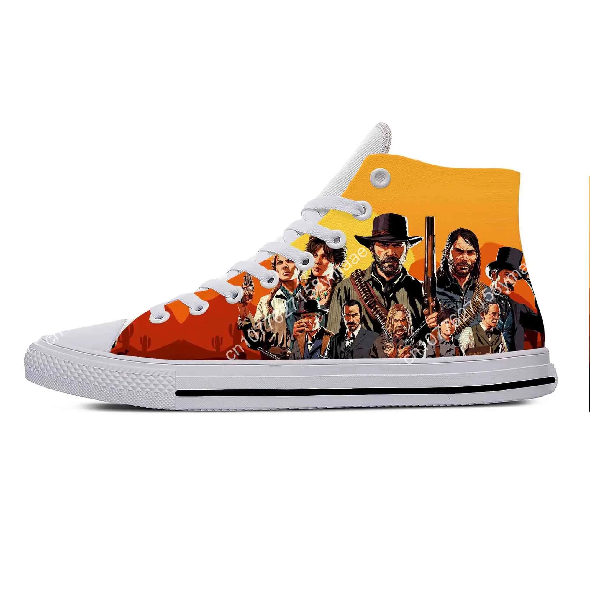 Hot Cool Red Dead Redemption RDR2 Anime Cartoon Game Funny Casual Cloth Shoes High Top Men Women Sneakers Classic Board Shoes