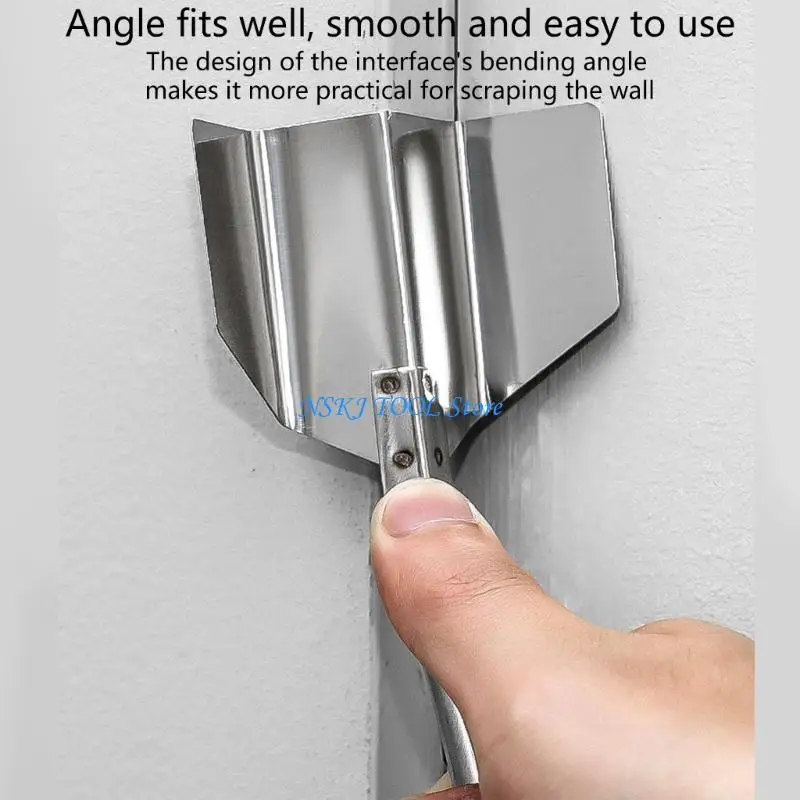 L8RC Sturdy Stainless Steel Scraper Tool for Corner Work Featuring Secure Welded Joints Smooth Burnished Brims and Corrosion
