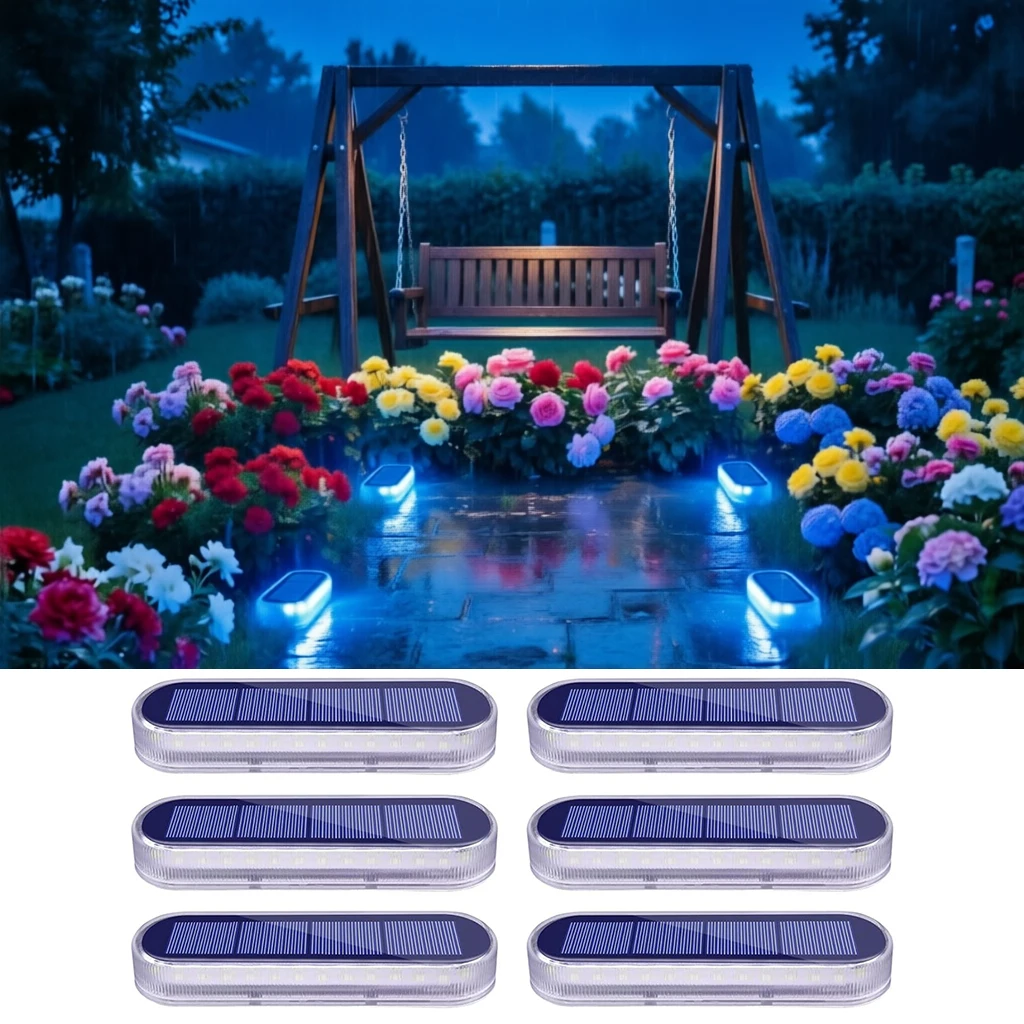 Solar Deck Light Solar Ground Light Outdoor Pathway Stair Lamp Railing Fence Yard IP68 Waterproof Driveway Solar Light