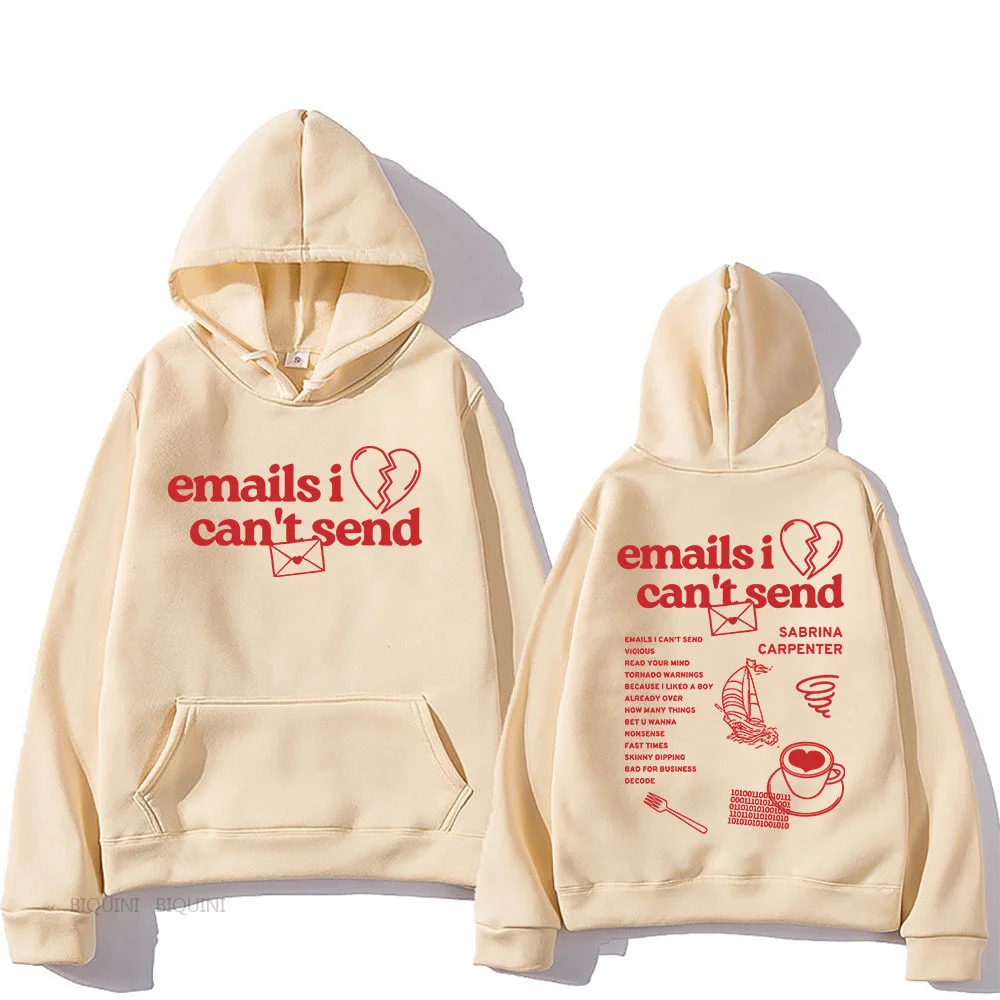 Emails I Can't Send 2025 Hoodie For Women Retro Fashion Popular Casual Sweatshirt Long Sleeve Valentine's Day Couple's Clothing