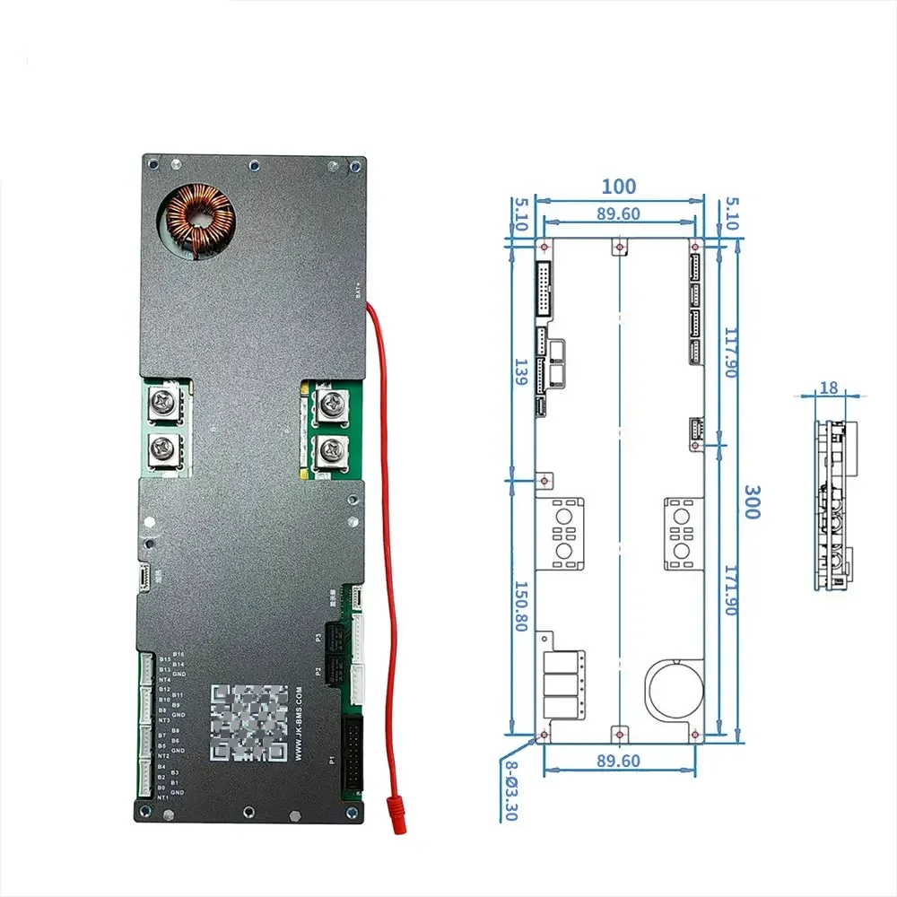 Imagem -03 - Bms Inversor Pb2a16s15p Inteligente Bms 100a 150a 200a 8s 16s 1a 2a Equilíbrio Ativo Pode Rs485 Rs232 Bluetooth para Lifepo4 Li-ion Lto jk