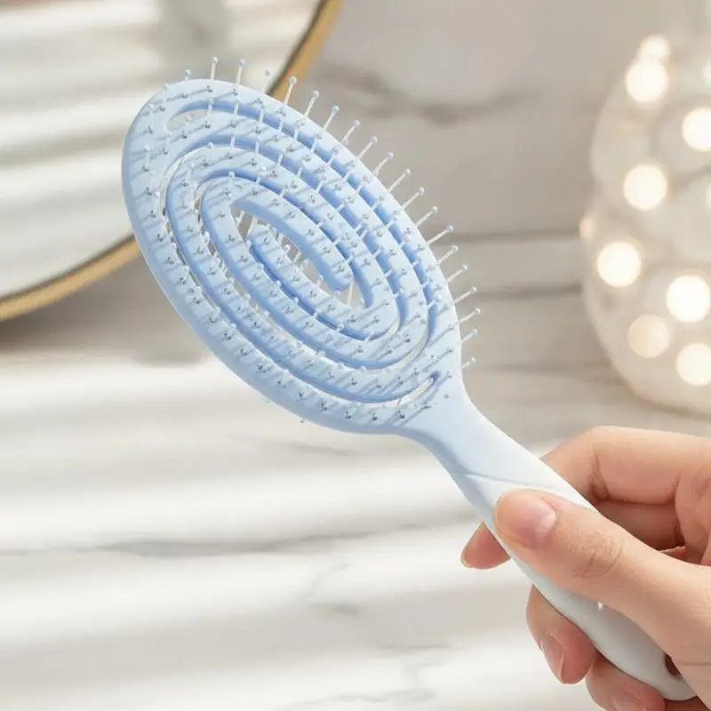 Eco Friendly Spiral Detangling Brush Soft Massage Bristles for Short Curly Hair Quick Grooming Daily Styling