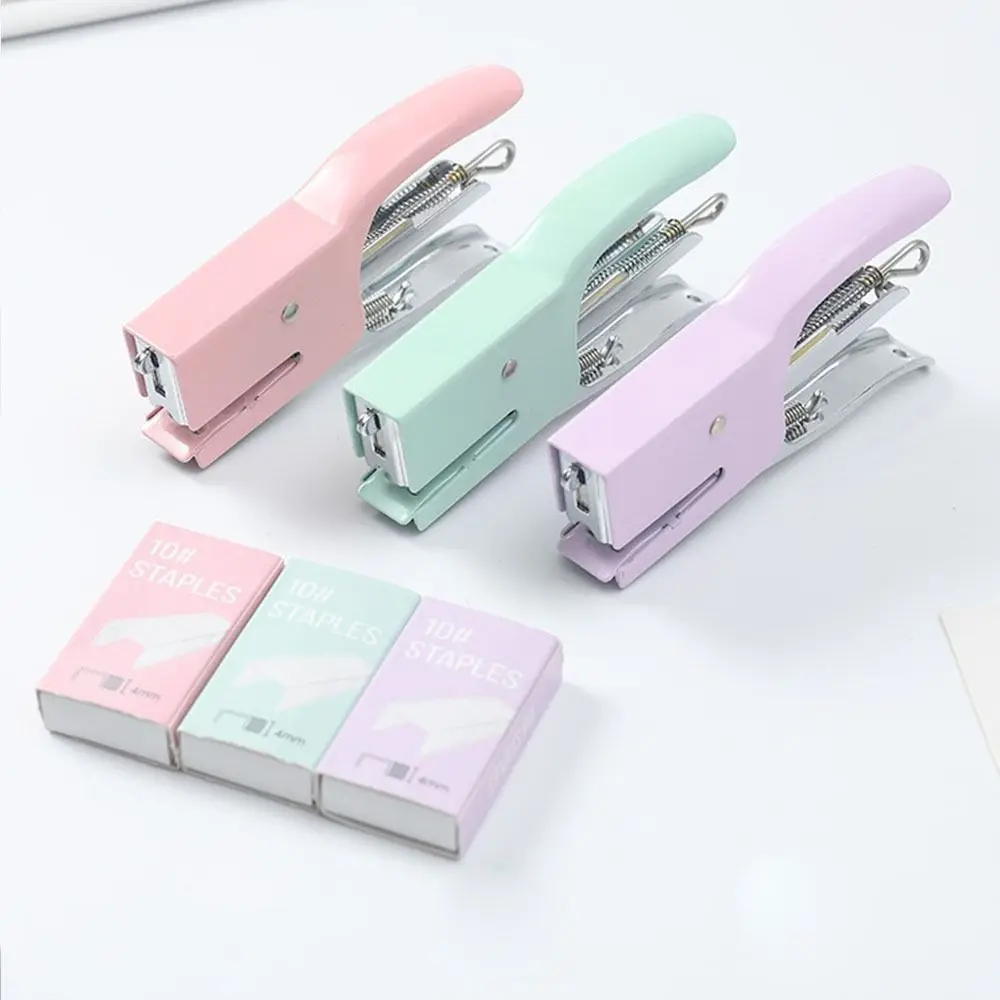 

Korean Little Fresh Classical Hand-Held Stapler Easy to Use Metal School Supplies Professional Test Paper Fixing Accessories