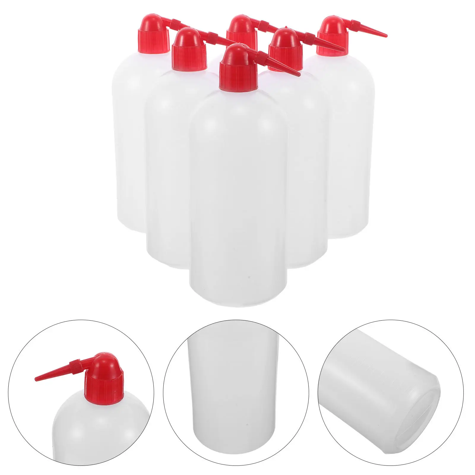 

Набор из 6 лабораторных бутылок для промывки, пластиковые, с узким горлышком, красной крышкой, для безопасной очистки и дозирования реагентов, для научных лабораторий