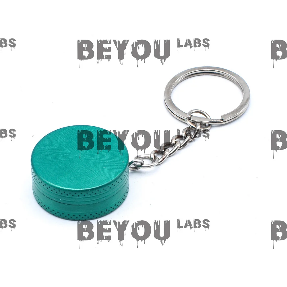 Key Chain Mini Grinder Tobacco Herbal Miller 2 Layers Magnectic Tooth Lid Zinc Alloy Crushers Accept Custom Logo Bulk Sales