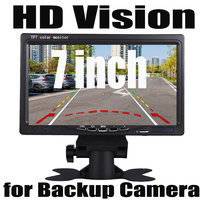 7 Inch Color TFT LCD Car Monitor - Rear View Display Screen for Vehicle Backup Camera & Parking Assistance System - HD Vision