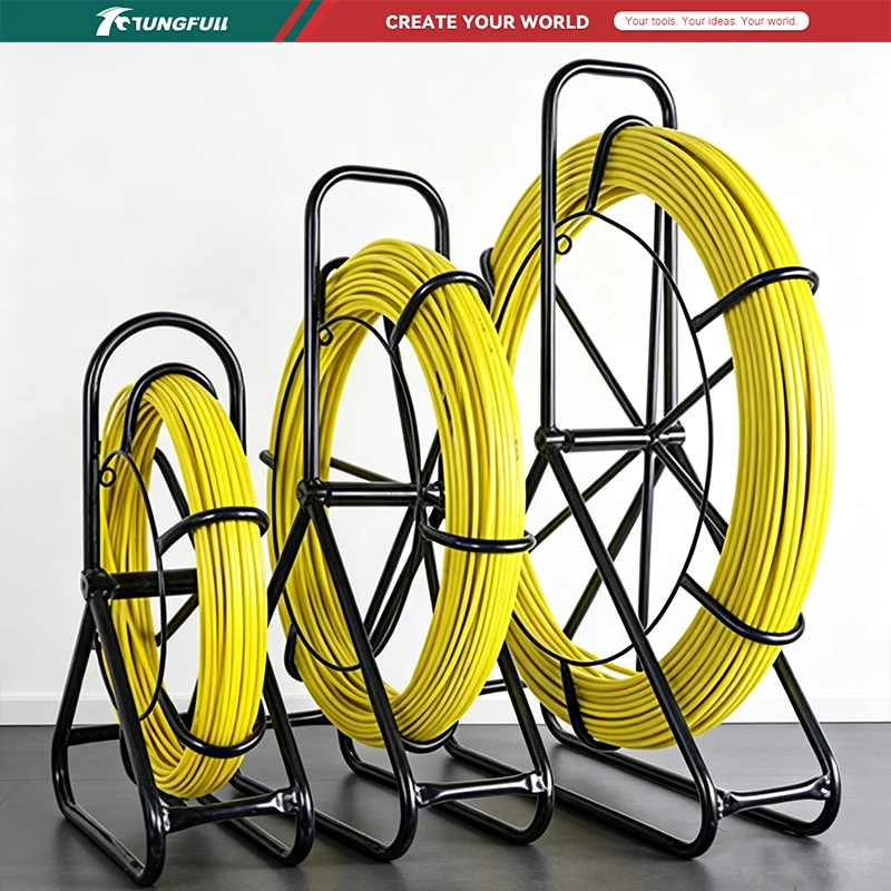 4/5/7mm 50m 100m Electrician Wire Threading Machine Fiberglass Wire Cable Running Rod Fish Tape Rodder Cable Unclogger Leader
