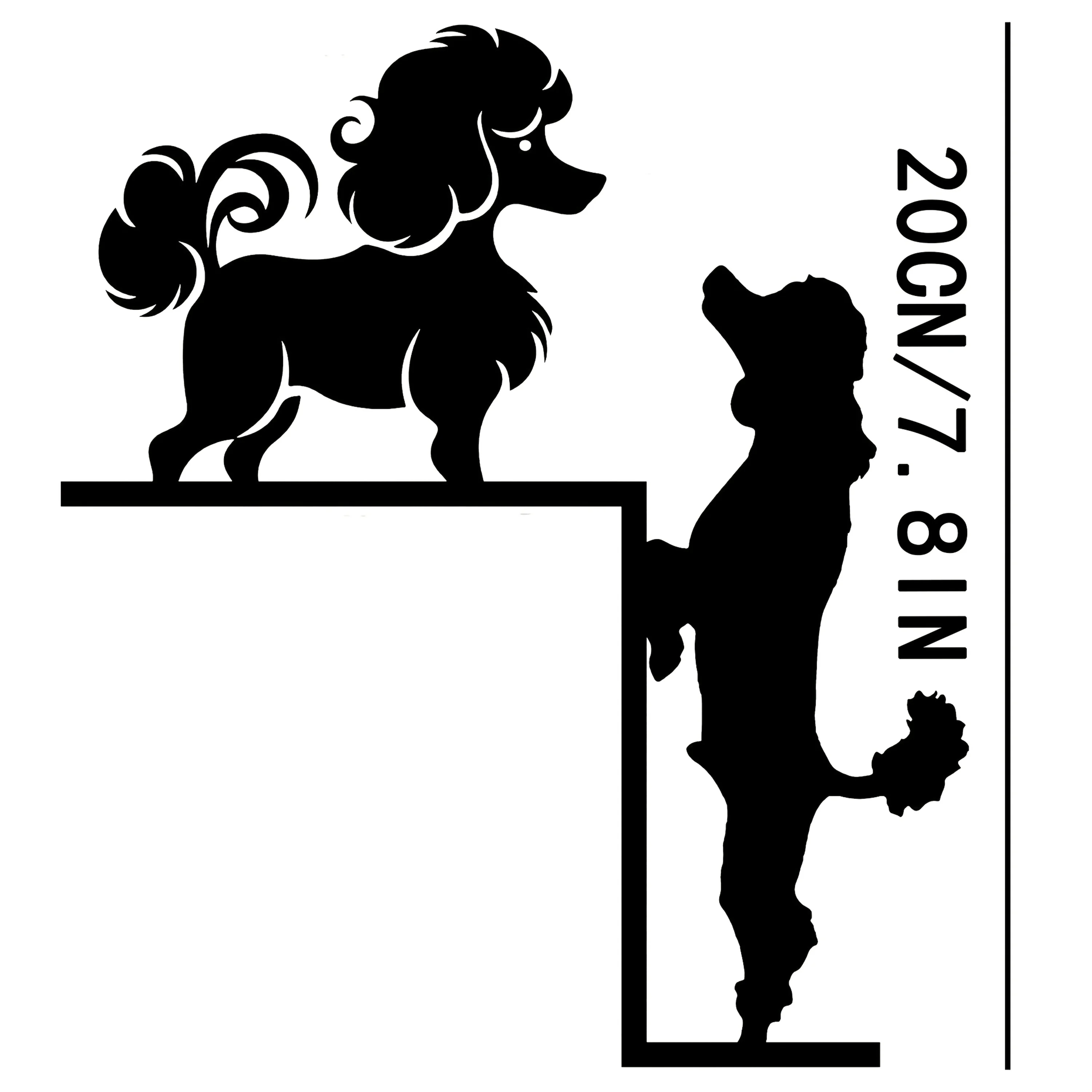 Art Deco Poodle Metal Corner Wall Art, Silhouette Animal Theme Home Decor, Ideal Birthday Gift for Pet Lovers 1pc