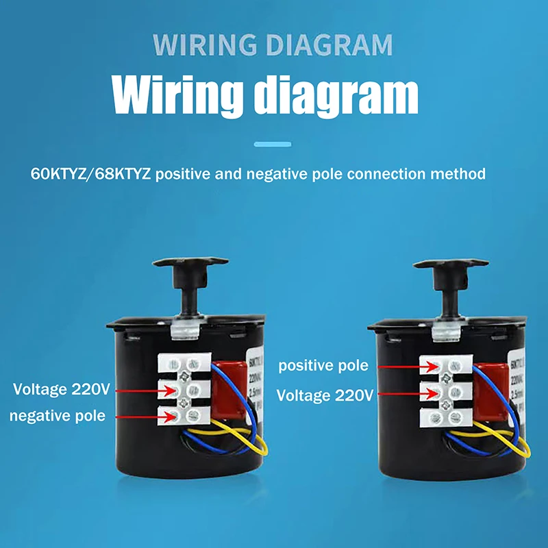 60KTYZ Claw Pole Permanent Magnet Synchronous Motor AC220V 14W 50Hz Micro Gear Motor Low Speed 2.5r/Min For Automatic Incubator