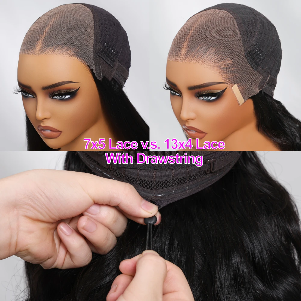 UNice Hair 7x5 & 13x4 Lace Frontal Echthaarperücken Wasserwellen-Lockenperücke mit Invisi-Kordelzug, vorgeschnittene, vorgebleichte, leimlose Perücke