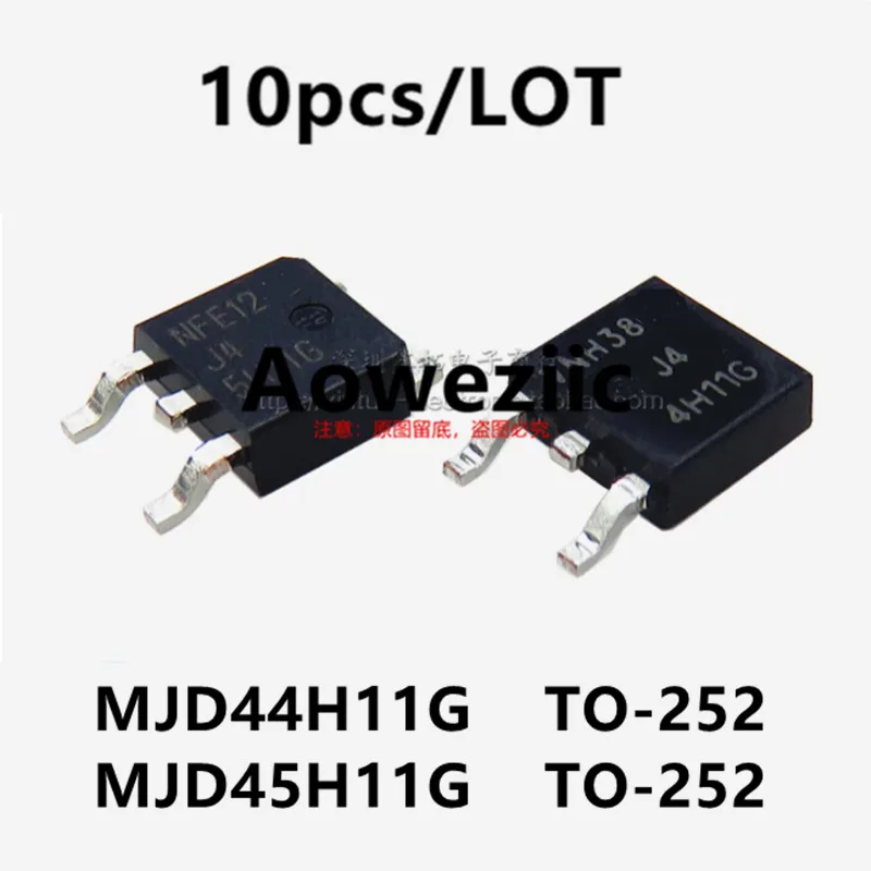 

Aoweziic 2023 + 100 новый импортный оригинальный биполярный транзистор MJD44H11G 4H11G MJD45H11G 5H11G TO-252