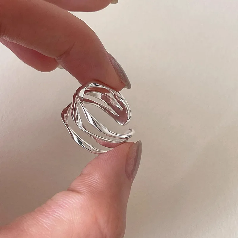 Exquisite 925 Silver Multi-Layer Wrap Open Ring – Stylish Accessory for Women's Weddings and Parties – Party Gift