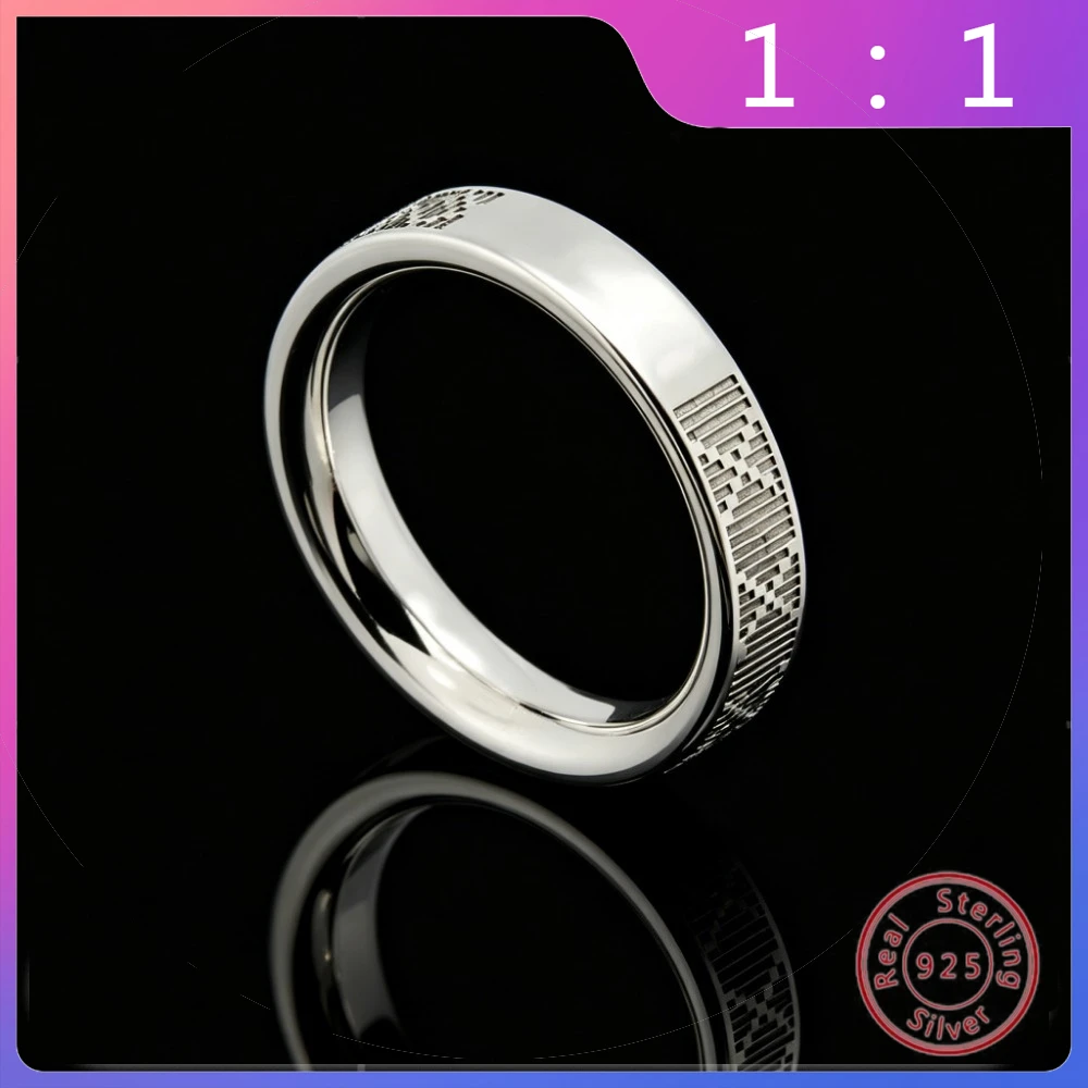 

Серебряные кольца S925 пробы: высококачественные, легкие, роскошные, модные, в стиле ретро, с буквами, узкие, двойные, трендовые, нишевые, универсальные