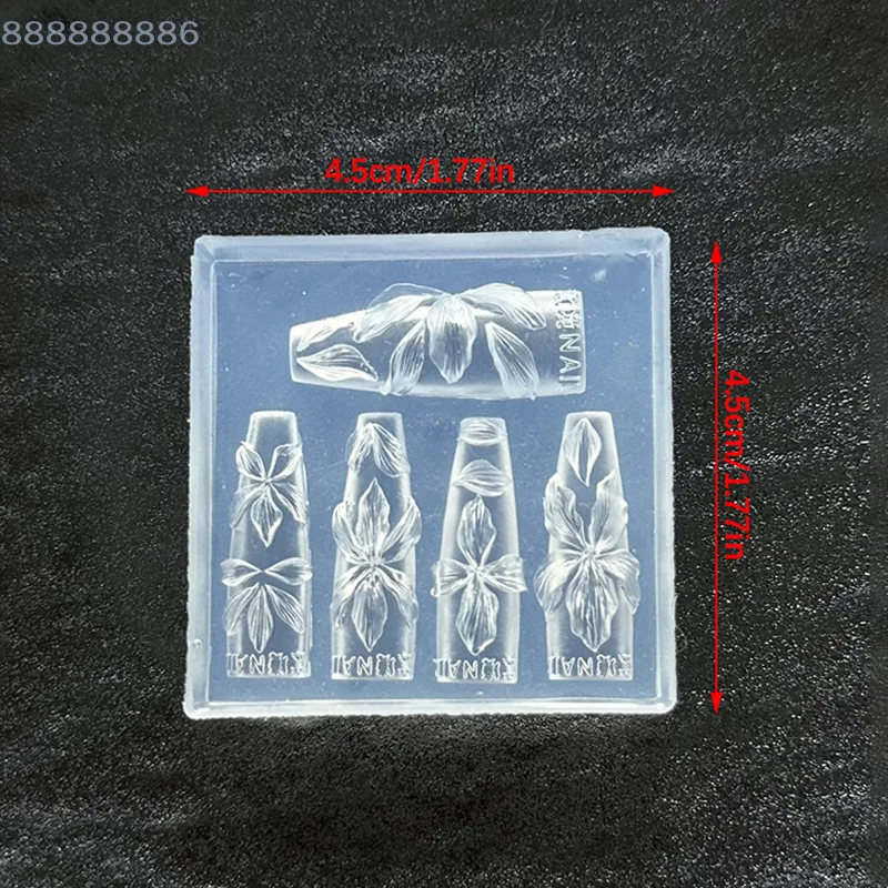 قالب أظافر على شكل زهور ثلاثية الأبعاد يمكنك صنعه بنفسك أدوات سيليكون - تصميم بتلات زهرة الكركديه هاواي قالب نحت فن الأظافر للتقليم الإبداعي