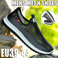 Summer Men's Mesh Shoes Men's Comfortable Breathable Flyweave Casual Shoes Breathable Soft Sole Running Fitness Non-Slip Shoes