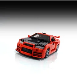 Building Block  Classic Racing R34 Car MOC-29377Stitching Model 1513PCS Kids Gift Boy Puzzle Toy Birthday Gift DIYChristmas Gift