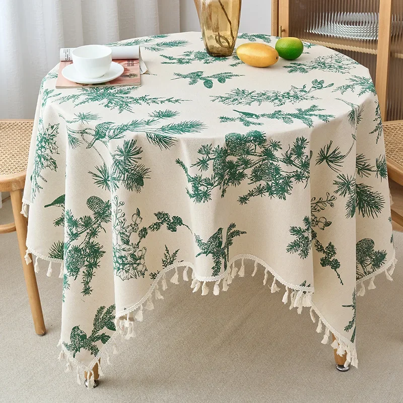 Round Tablecloth with Tassels Stretch Home 70/90/100/140cm Decorative Tablecloths Four Season Universal Manteles De Mesa Redonda