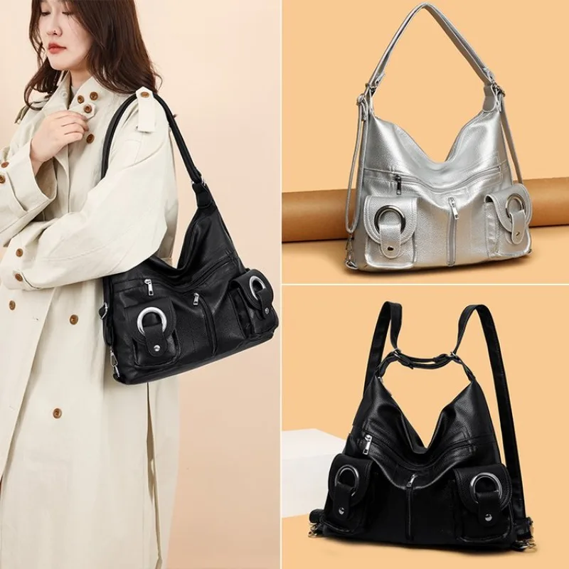 

Fashionable Large Capacity Diaper Bags Women's Luxury Crossbody Bag Minimalist Designer Shoulder Bag Simple Elegant Leather