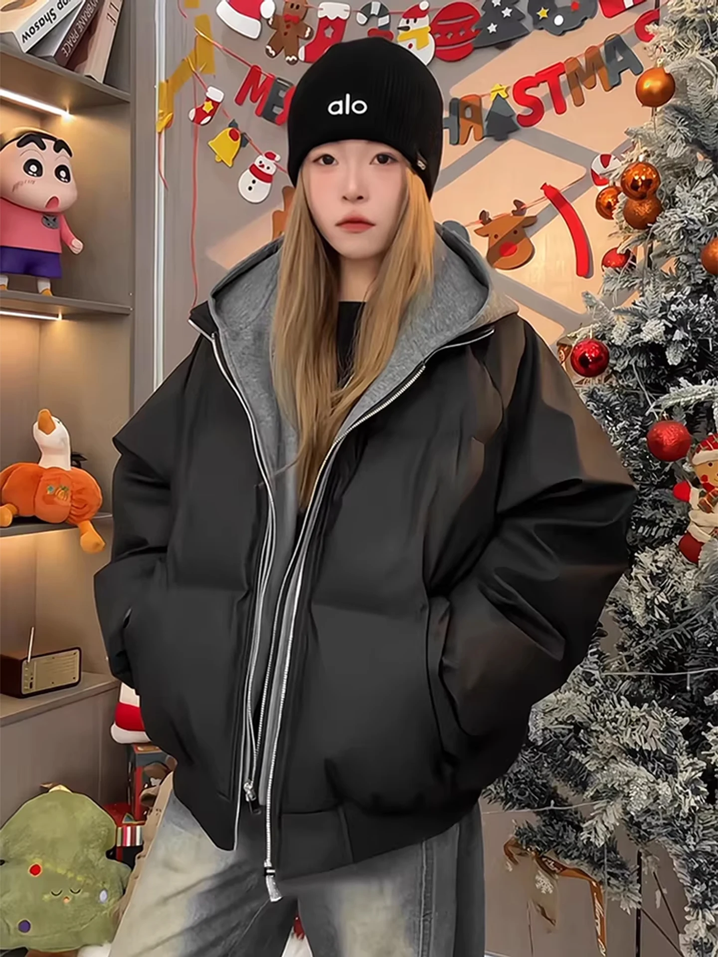 

American Sle Thiened ort Puffer Jaet Men's Winter High-End Feeling Hat PU Leather Cotton Coat Outerwear Bread Clothes