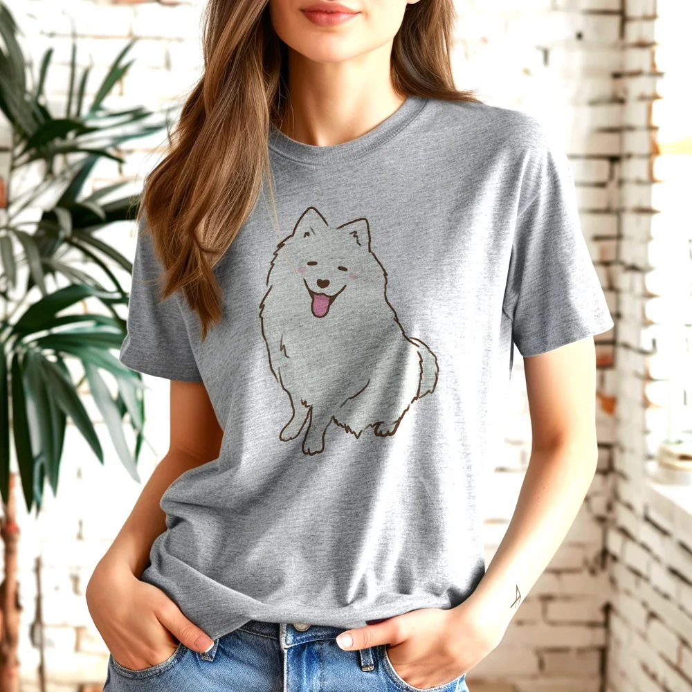 Samoyed Tee women anime Japanese t shirt girl 2000s funny graphic clothing