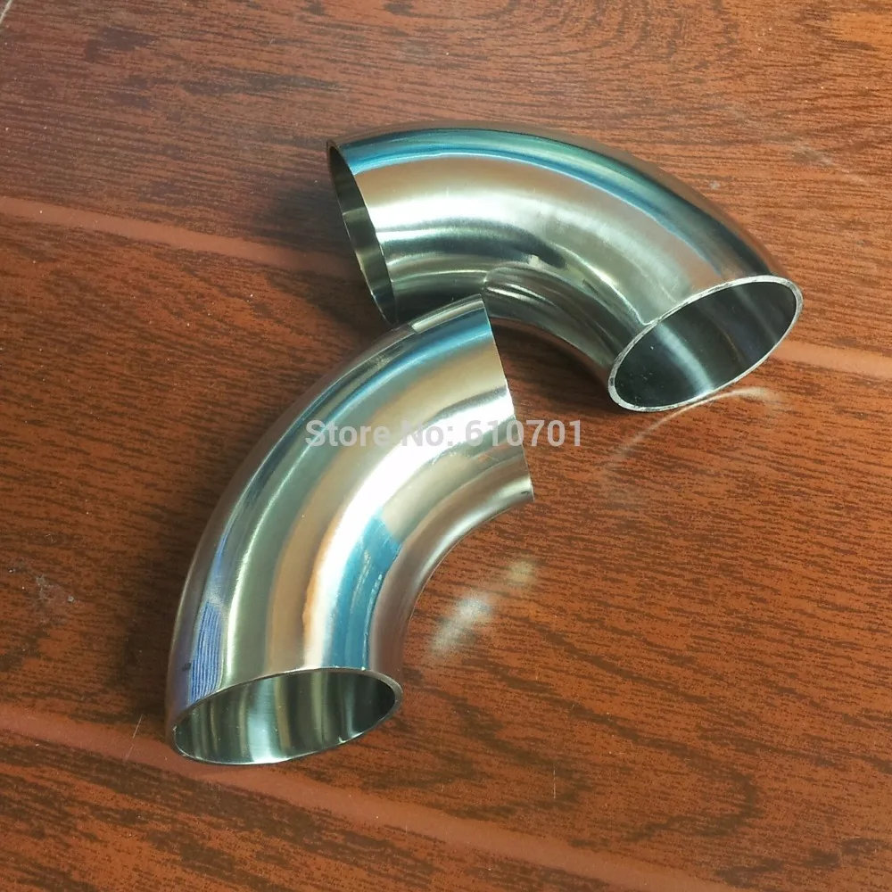 2 stücke OD 38mm 1,5 ''Sanitär Weld Pipe Fitting Elbow 90 Grad Edelstahl 304