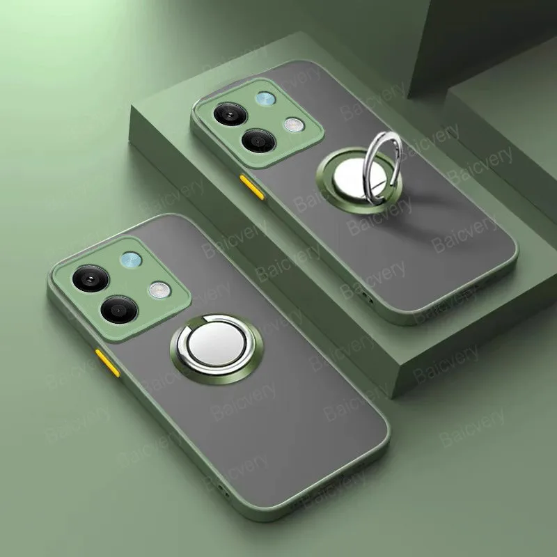 غطاء عدسة خلفي واقي للصدمات بالكامل مع حامل خاتم إصبع ، Infinix Note 30 ، 4G ، X6833B ، X6716B ، 5G ، X6711 ، Note 30 Pro